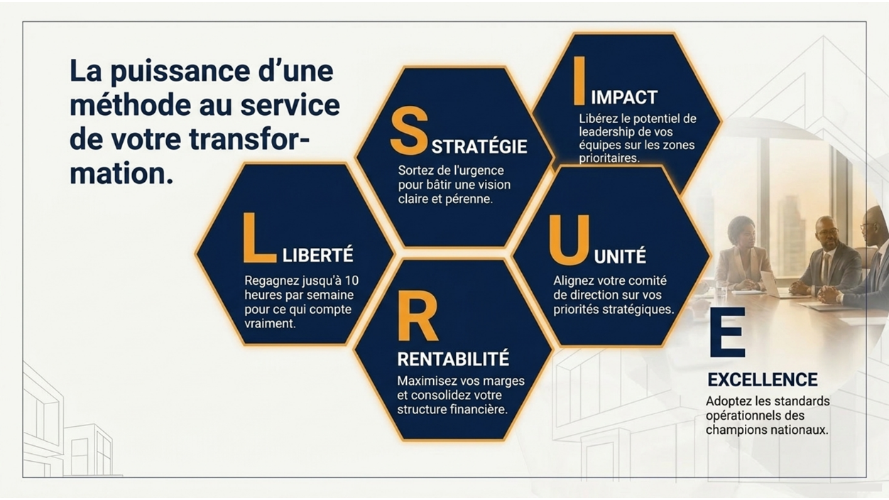 S Stratégie · I Impact · L Liberté · U Unité · R Rentabilité · E Excellence